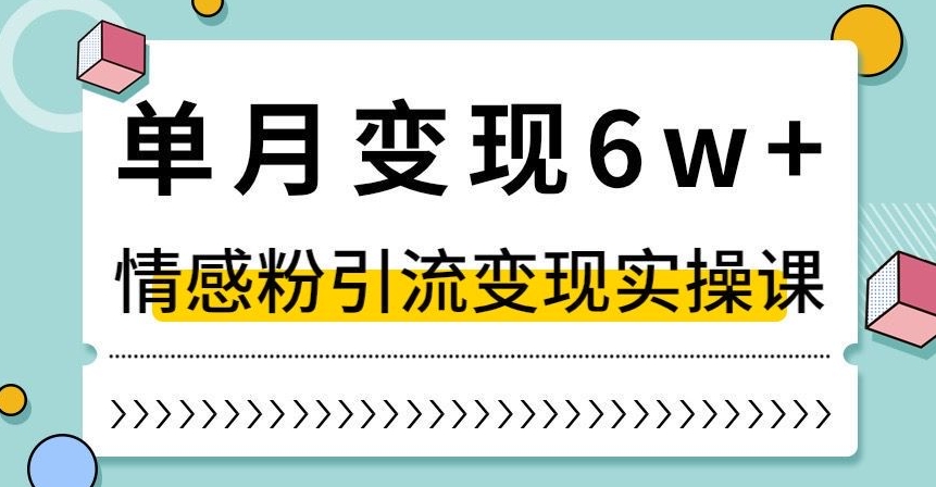 单月变现6W+，抖音情感粉引流变现实操课，小白可做，轻松上手，独家赛道【揭秘】-买得值资源库