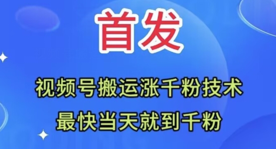全网首发：视频号无脑搬运涨千粉技术，最快当天到千粉【揭秘】-买得值资源库