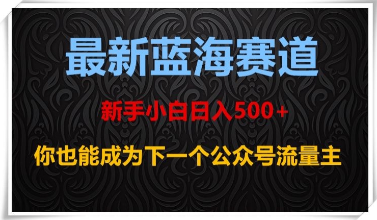 最新蓝海赛道，新手小白日入500+，你也能成为下一个公众号流量主【揭秘】-买得值资源库