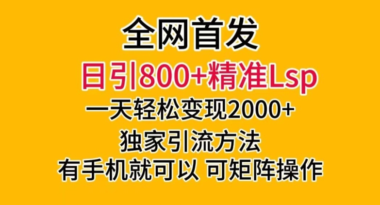 全网首发！日引800+精准老色批，一天变现2000+，独家引流方法，可矩阵操作【揭秘】-买得值资源库