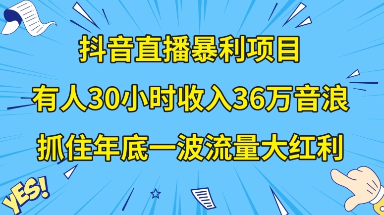 抖音直播暴利项目，有人30小时收入36万音浪，公司宣传片年会视频制作，抓住年底一波流量大红利【揭秘】-买得值资源库