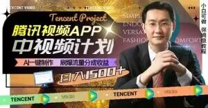 冷门项目，腾讯视频中视频计划，AI一键制作，刷爆流量分成，日收益2000+【揭秘】-买得值资源库