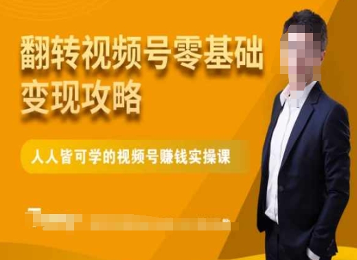 微信视频号零基础变现攻略，人人皆可学的视频号赚钱实操课-买得值资源库