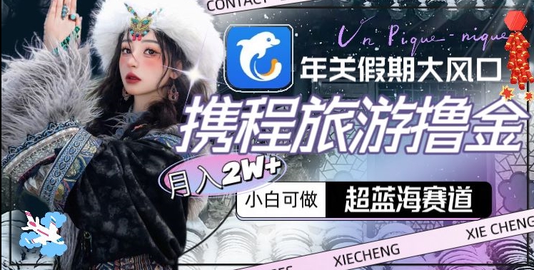 年关假期大风口，携程旅游撸金，超蓝海赛道,月入2w+【揭秘】-买得值资源库