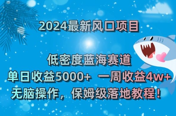 2024最新风口项目，低密度蓝海赛道，单日收益5000+，一周收益4w+！【揭秘】-买得值资源库