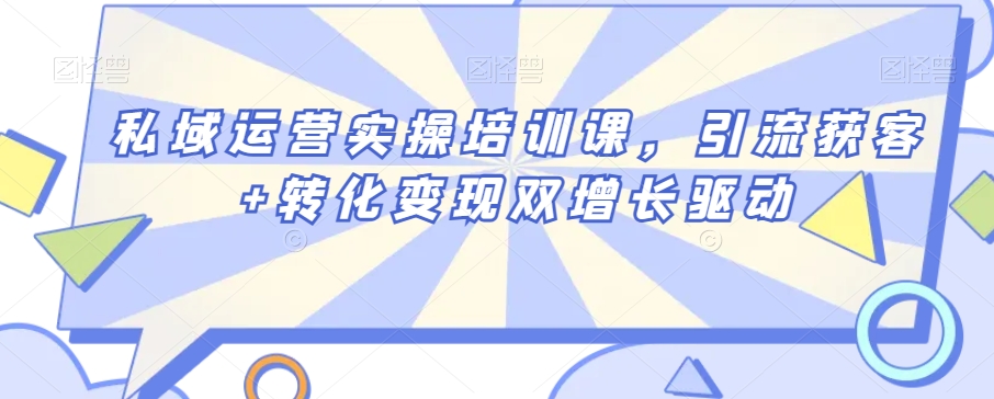 私域运营实操培训课，引流获客+转化变现双增长驱动-买得值资源库