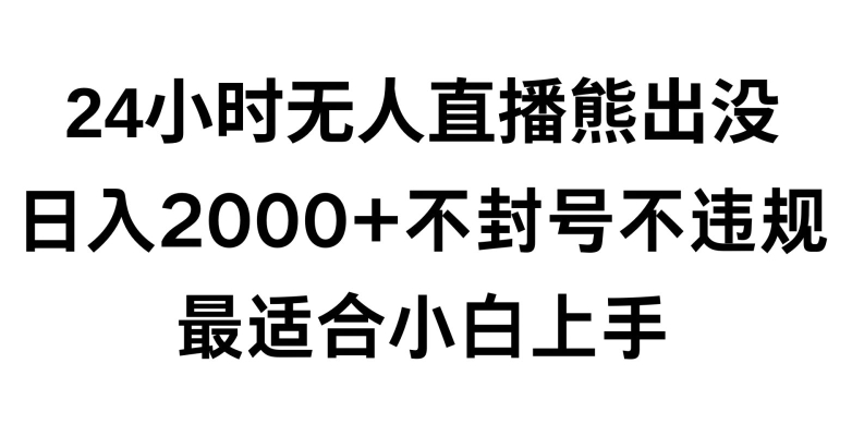 快手24小时无人直播熊出没，不封直播间，不违规，日入2000+，最适合小白上手，保姆式教学【揭秘】-买得值资源库