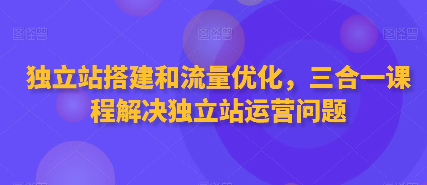 独立站搭建和流量优化，三合一课程解决独立站运营问题-买得值资源库