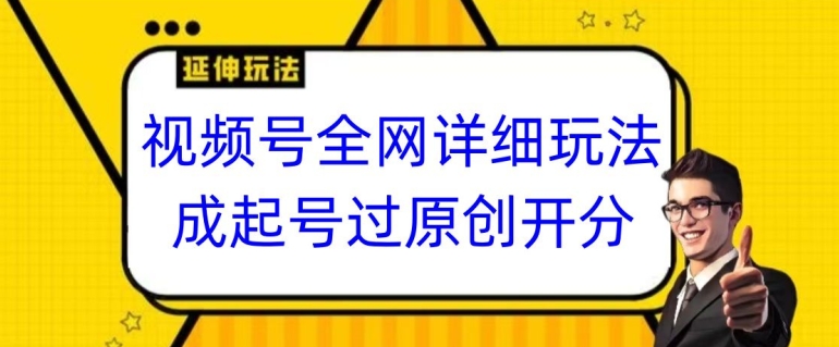 视频号全网最详细玩法，起号过原创开分成，单号日入300+【揭秘】-买得值资源库