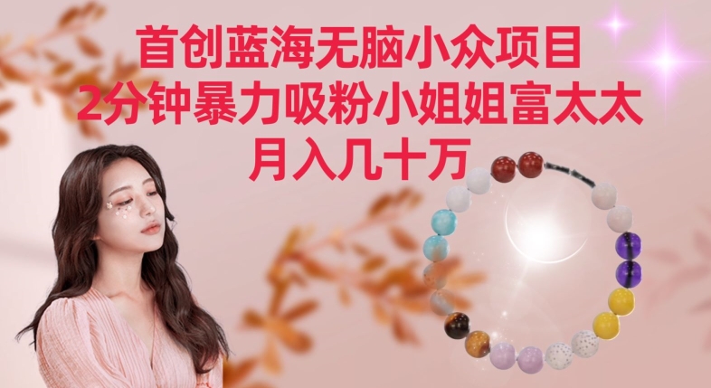 首创蓝海无脑小众项目，2分钟暴力吸粉小姐姐富太太，月入几十万【揭秘】-买得值资源库