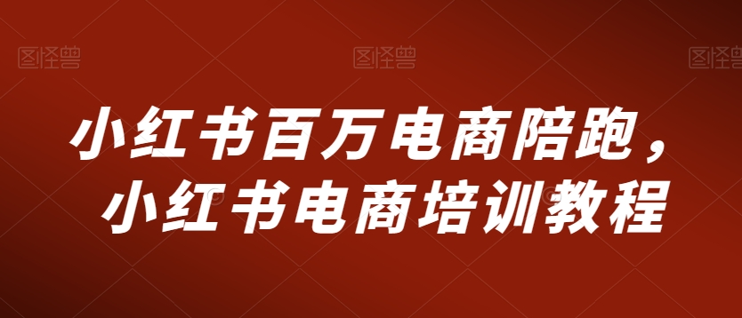 小红书百万电商陪跑，小红书电商培训教程-买得值资源库