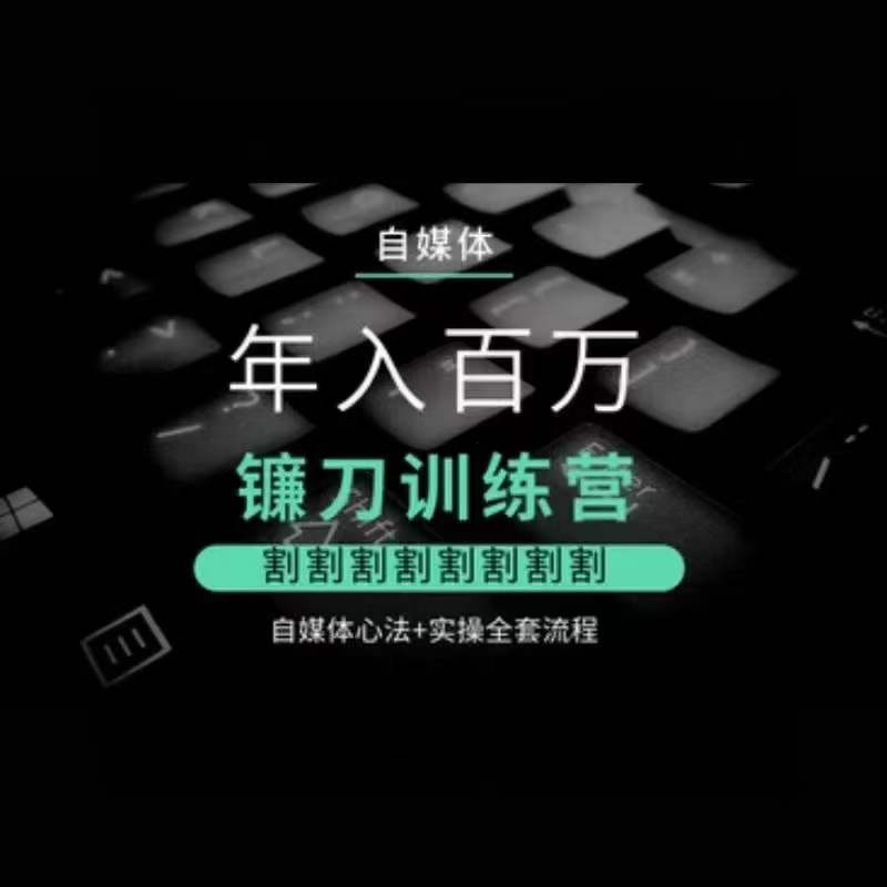 自媒体年入百万镰刀训练营，割割割割割割割割，自媒体心法+实操全套流程-买得值资源库