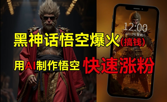 黑神话悟空爆火，已有人利用这波热点变现几十万，普通人也可用AI蹭上这波热度搞钱，有多重变现方法-买得值资源库