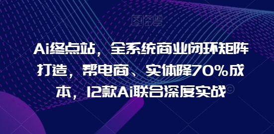 Ai终点站，全系统商业闭环矩阵打造，帮电商、实体降70%成本，12款Ai联合深度实战【0906更新】-买得值资源库