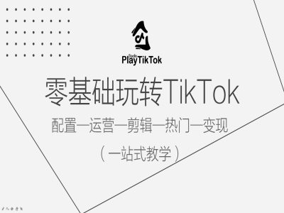 零基础玩转TikTok，配置一运营一剪辑一热门一变现，一站式教学-买得值资源库
