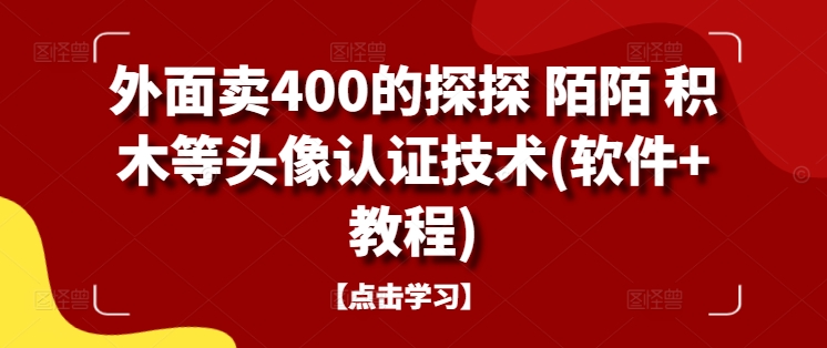 外面卖400的探探 陌陌 积木等头像认证技术(软件+教程)-买得值资源库