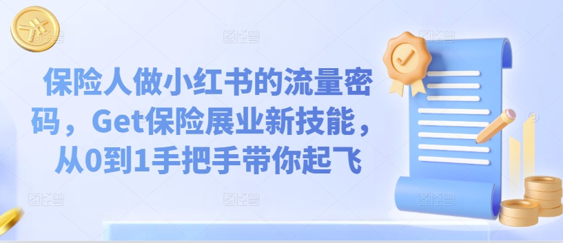 保险人做小红书的流量密码，Get保险展业新技能，从0到1手把手带你起飞-买得值资源库