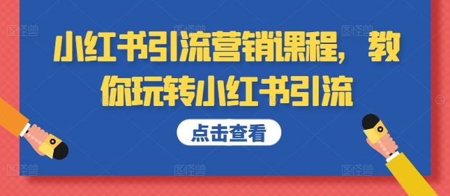 小红书引流营销课程，教你玩转小红书引流-买得值资源库