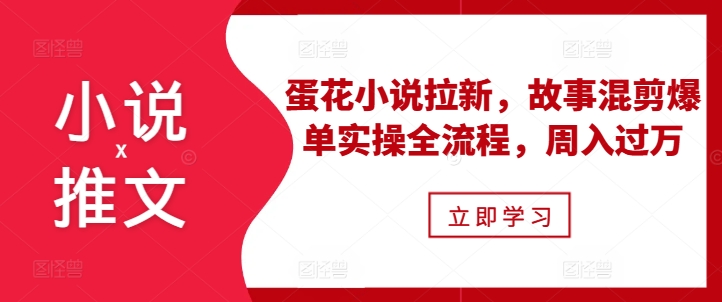 小说推文之蛋花小说拉新，故事混剪爆单实操全流程，周入过万-买得值资源库