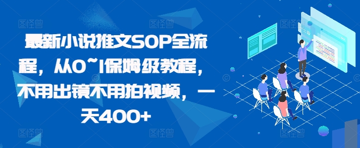 最新小说推文SOP全流程，从0~1保姆级教程，不用出镜不用拍视频，一天400+-买得值资源库