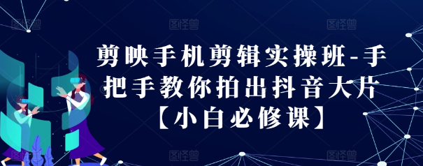 剪映手机剪辑实操班-手把手教你拍出抖音大片【小白必修课】-买得值资源库