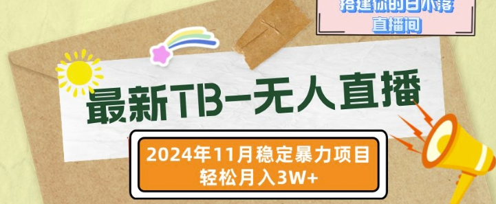 【最新TB-无人直播】11月最新，打造你的日不落直播间，轻松月入过W【揭秘】-买得值资源库