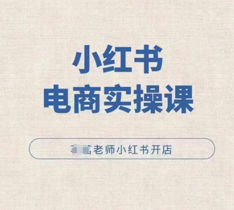 小红薯电商实操课，小红书开店实操必学课-买得值资源库