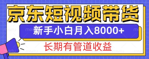 京东短视频带货新玩法，长期管道收益，新手也能月入8000+-买得值资源库