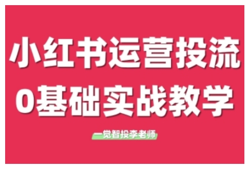 小红书运营投流，小红书广告投放从0到1的实战课，学完即可开始投放-买得值资源库