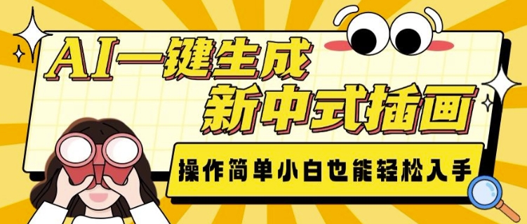 AI一键生成新中式插画， 操作简单，小白也能轻松入手-买得值资源库