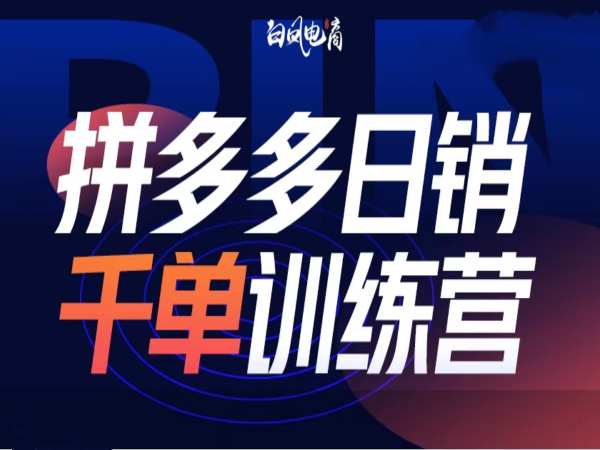拼多多日销千单训练营第32期，2025开年变化和最新玩法-买得值资源库