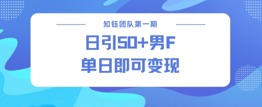 男粉引流新方法不违规，当日即可变现-买得值资源库