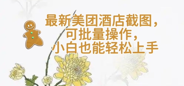 【轻云】最新美团酒店截图，可批量操作，小白也能轻松上手-买得值资源库