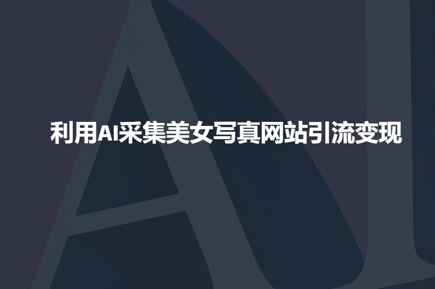 利用AI采集美女写真网站引流变现，引流嘎嘎的-买得值资源库