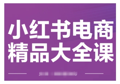 小红书电商精品大全课，快速掌握小红书运营技巧，实现精准引流与爆单目标，轻松玩转小红书电商-买得值资源库