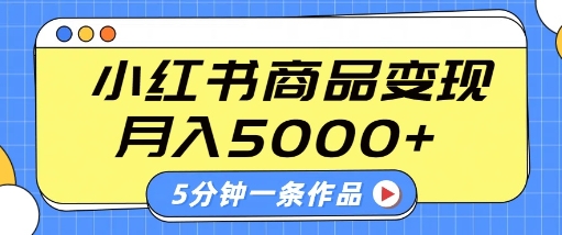 小红书字幕作品玩法，商单变现月入5k+，5分钟一条作品-买得值资源库