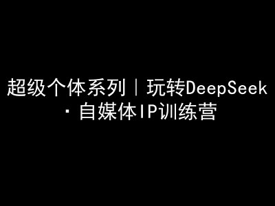 超级个体系列，玩转DeepSeek·自媒体IP训练营，deepseek教程-买得值资源库